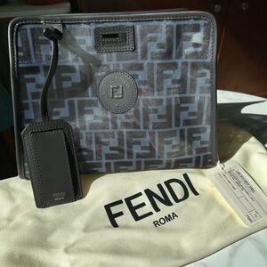 Fendi Azure/Black Zucca Print Mesh Peekaboo Defender Cover